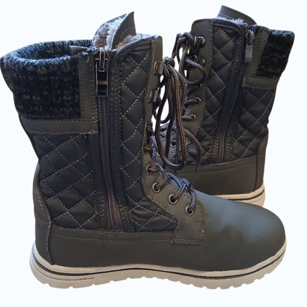 POLAR Lace-Up Faux Fur Mid-Calf Winter Boots